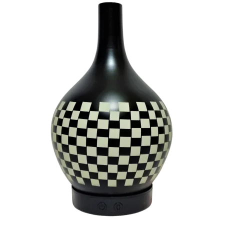 Humidificador de vidrio negro Punta Cuadros