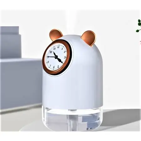 Humidificador Lampara y Reloj 300ml Blanco