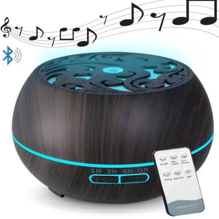 Humidificador Difusor Parlante Bluetooth y Control Remoto Dark