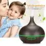 Humidificador Difusor 400ml Control Remoto Color Caoba