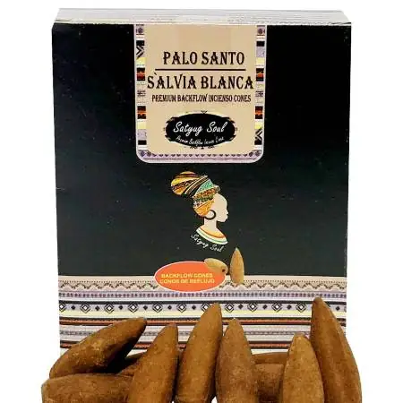 Conos de Incienso Cascada Palo Santo Salvia Blanca - Satyug Soul