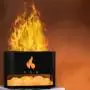 Humidificador Difusor de Aromaterapia Flame Black Ultrasónico USB 250ml