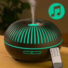 Humidificador Difusor Parlante Bluetooth y Control Remoto 300ml Dark