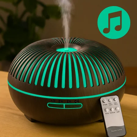 Humidificador Difusor Parlante Bluetooth y Control Remoto 300ml Dark
